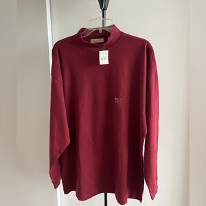 NWT East Island wine 🍷 cotton long sleeve Men's crew neck polo Bloomingdale's XL
